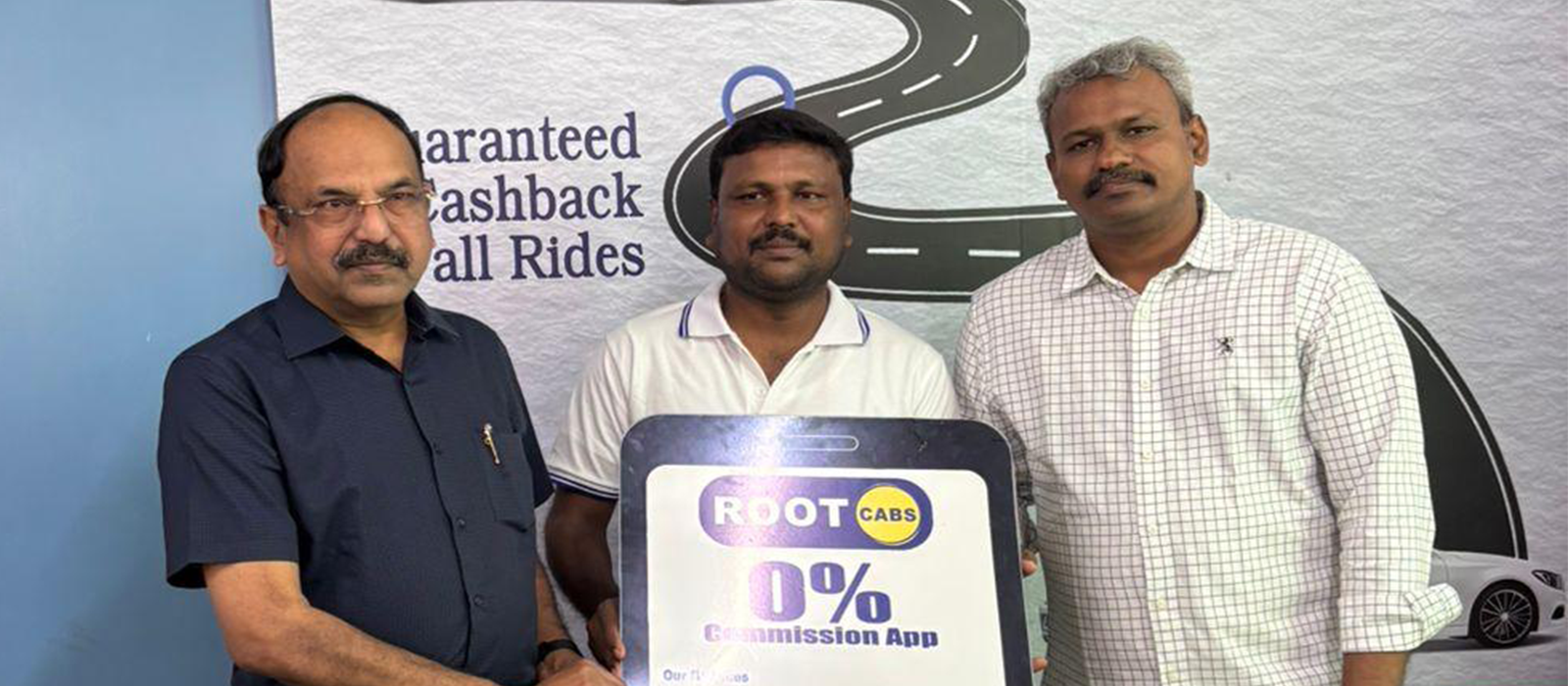Root Cabs launch image showing the early Vellore journey